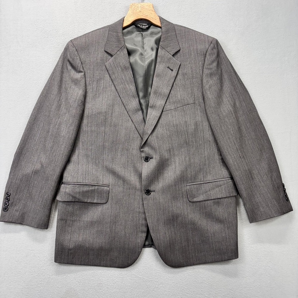 Jos A Bank Blazer Mens 44S Gray Signature Collection Wool Two Button Notch Lapel